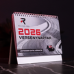 2026 Technikai Versenynaptár motorsportos dizájnnal, fém spirálkötéssel és részletes versenynaptárral