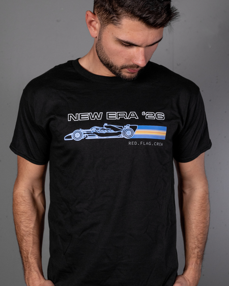 Minimalista versenyautós Last Lap Energy póló négy színváltozatban