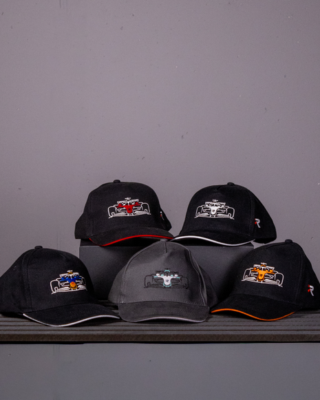 Red Flag Crew F1 embroidered red baseball cap with adjustable metal buckle